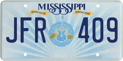 MS license plate JFR409