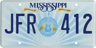 MS license plate JFR412