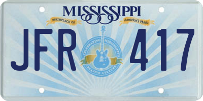 MS license plate JFR417