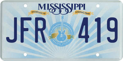 MS license plate JFR419