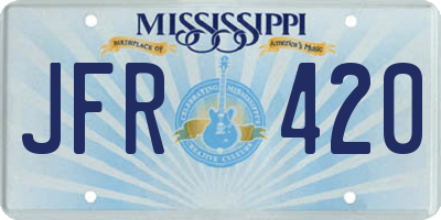 MS license plate JFR420