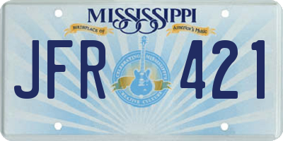 MS license plate JFR421