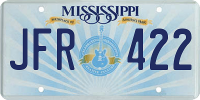 MS license plate JFR422