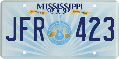 MS license plate JFR423