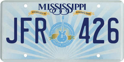 MS license plate JFR426