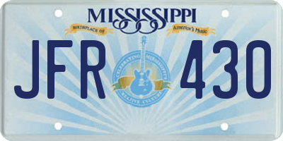 MS license plate JFR430