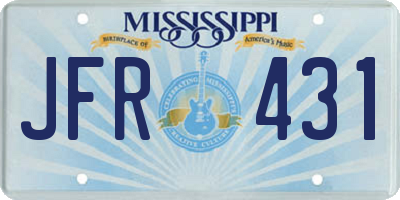 MS license plate JFR431