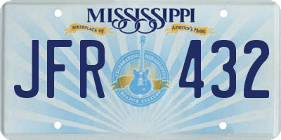 MS license plate JFR432