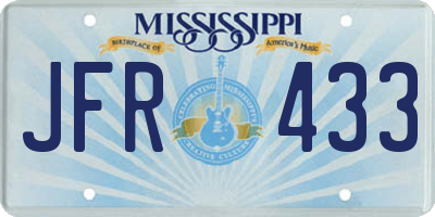 MS license plate JFR433