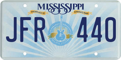 MS license plate JFR440