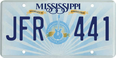 MS license plate JFR441