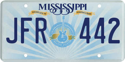 MS license plate JFR442