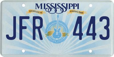 MS license plate JFR443