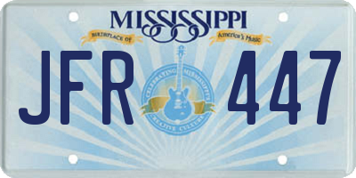 MS license plate JFR447
