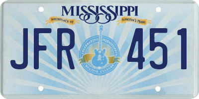 MS license plate JFR451