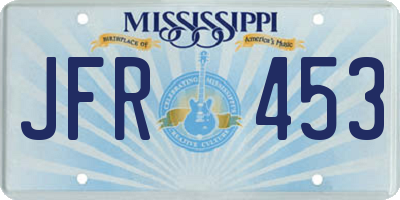 MS license plate JFR453