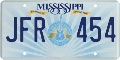 MS license plate JFR454