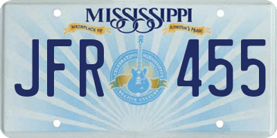 MS license plate JFR455