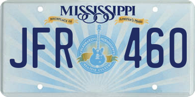 MS license plate JFR460