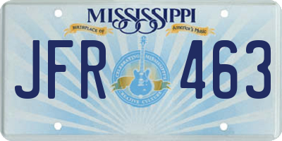 MS license plate JFR463