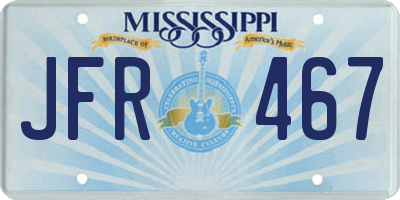MS license plate JFR467