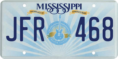 MS license plate JFR468