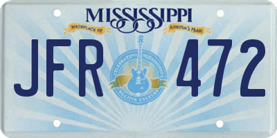 MS license plate JFR472