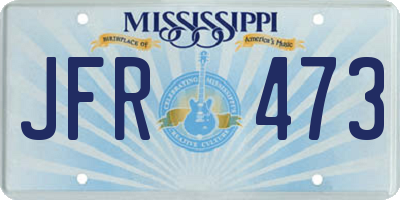 MS license plate JFR473