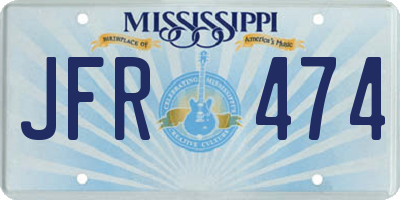 MS license plate JFR474