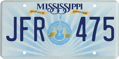 MS license plate JFR475