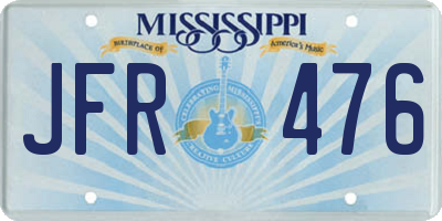 MS license plate JFR476