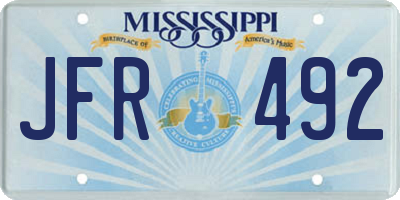 MS license plate JFR492