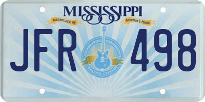 MS license plate JFR498