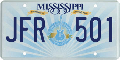 MS license plate JFR501