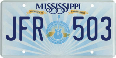MS license plate JFR503