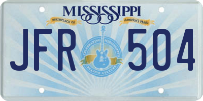 MS license plate JFR504
