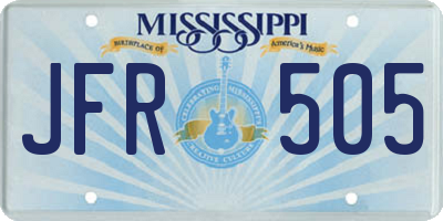MS license plate JFR505