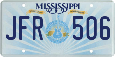 MS license plate JFR506