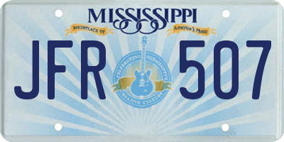 MS license plate JFR507