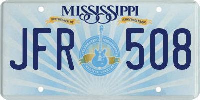 MS license plate JFR508