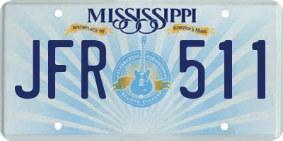 MS license plate JFR511