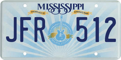 MS license plate JFR512