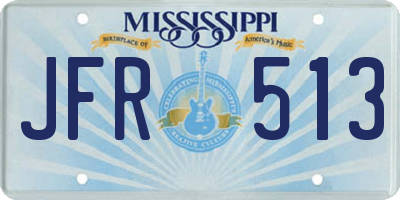 MS license plate JFR513