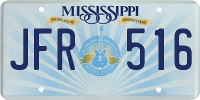 MS license plate JFR516