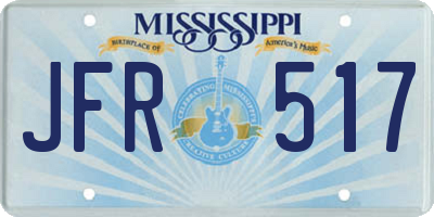 MS license plate JFR517