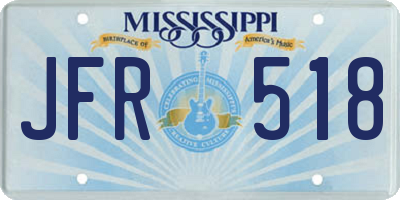 MS license plate JFR518