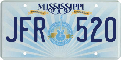 MS license plate JFR520
