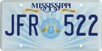 MS license plate JFR522