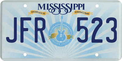MS license plate JFR523