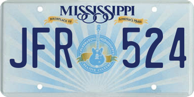MS license plate JFR524